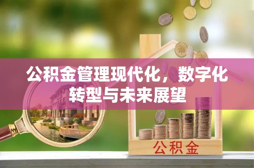 峡江公积金管理现代化，数字化转型与未来展望