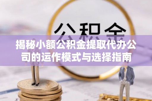 峡江揭秘小额公积金提取代办公司的运作模式与选择指南