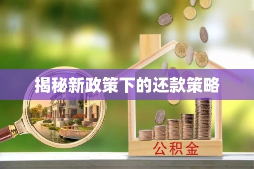 峡江揭秘新政策下的还款策略