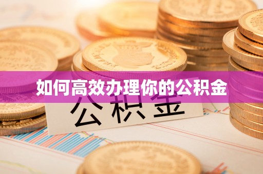 峡江如何高效办理你的公积金