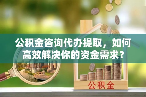 峡江公积金咨询代办提取，如何高效解决你的资金需求？