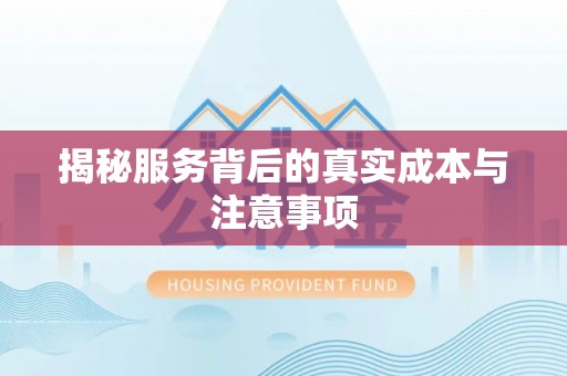 峡江揭秘服务背后的真实成本与注意事项
