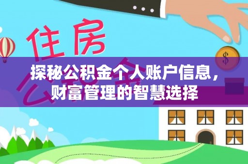 峡江探秘公积金个人账户信息，财富管理的智慧选择