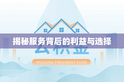 峡江揭秘服务背后的利益与选择